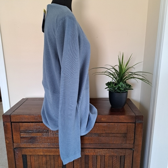NWT Kersh Blue Long Sleeve Sweater Women's Small Knit Tunic Length - Picture 5 of 15